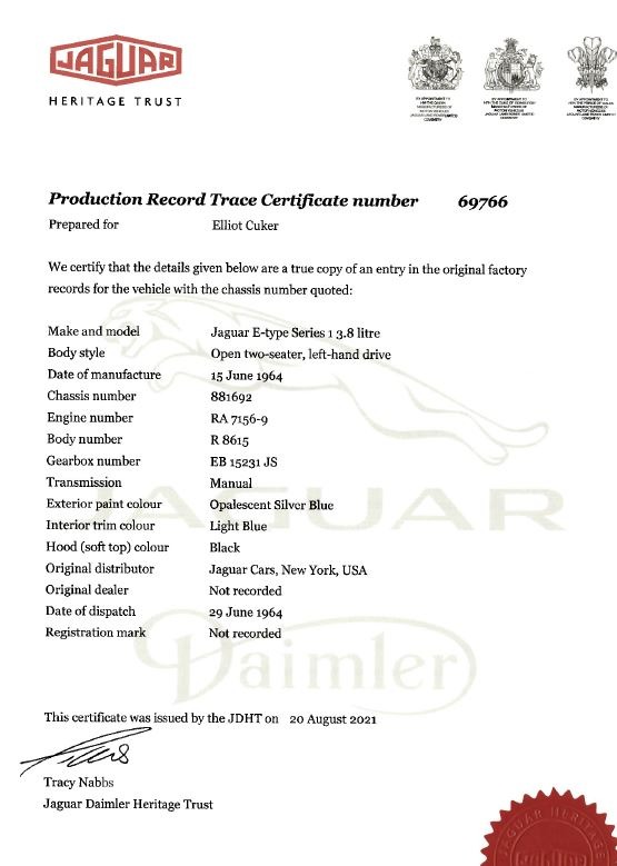 Used 1964 Jaguar XKE E Type OTS | St. Petersburg, FL