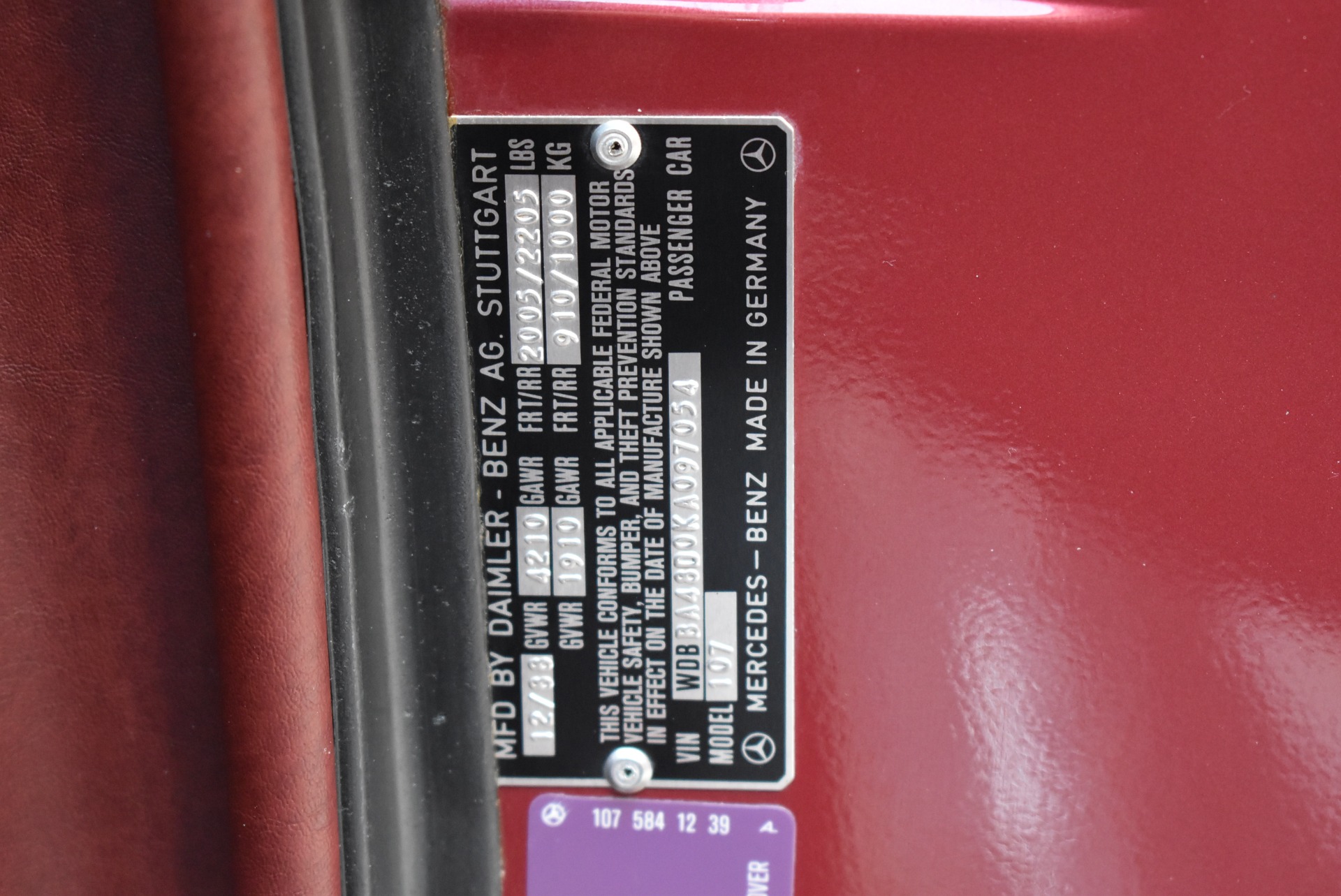 Used 1989 Mercedes-Benz 560SL - Almandine Red | St. Petersburg, FL